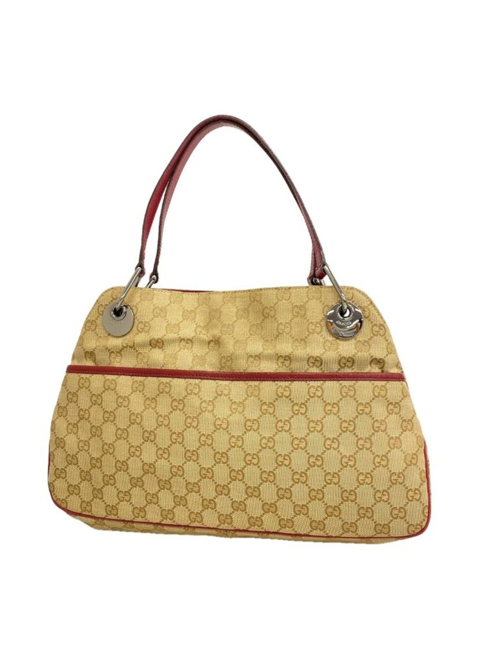 Gucci Tote Bag GG Canvas Beige Silver